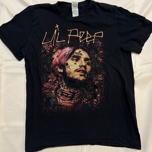 Vintage Lil Peep Flowers Black Graphic Tee Size Medium Tour Shirt Style